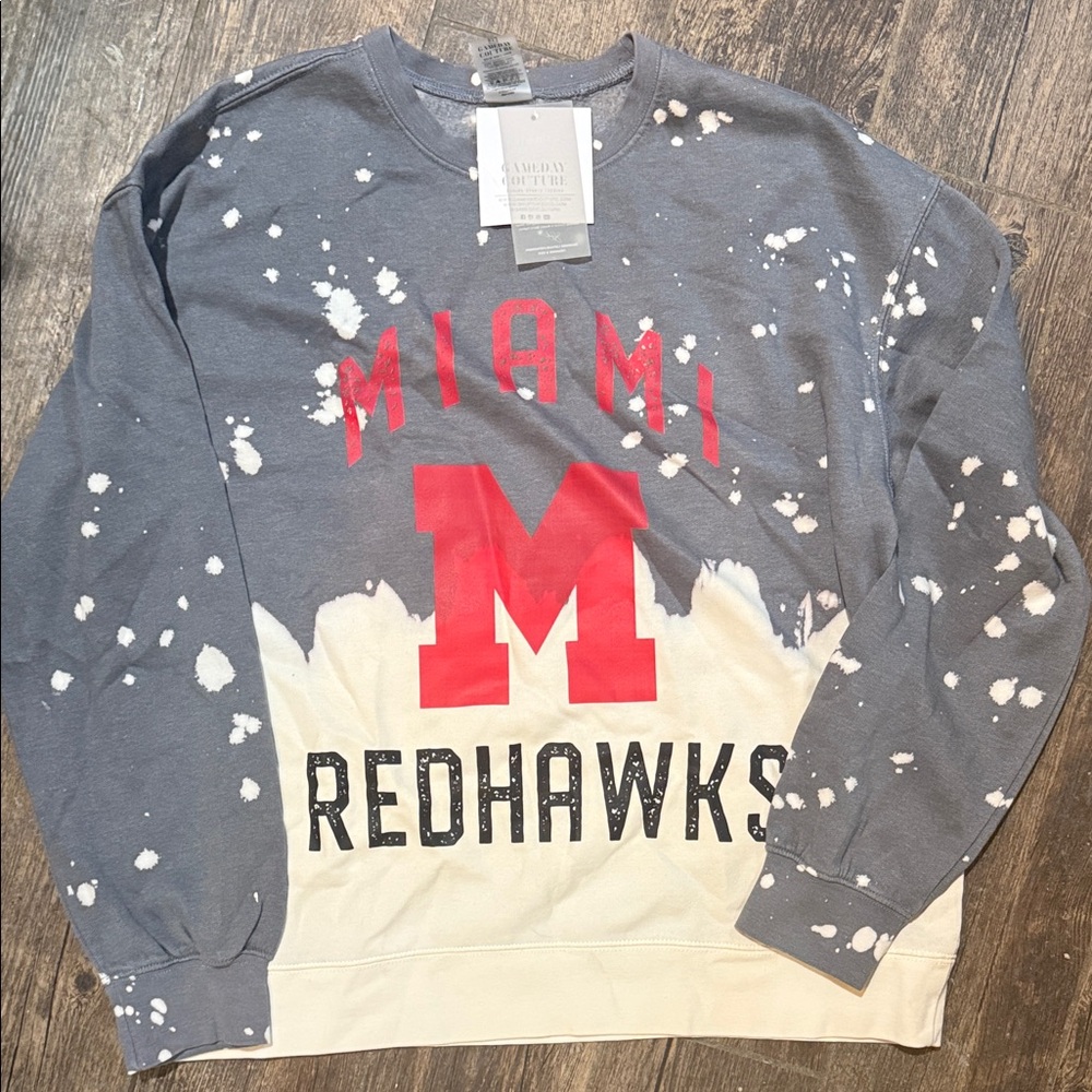 Game day Couture Miami Redhawks Splatter Sweatshirt